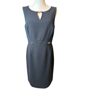2/$30 Tahari 8 Arthur S. Levine Deep Black Sleeveless Sheath Dress